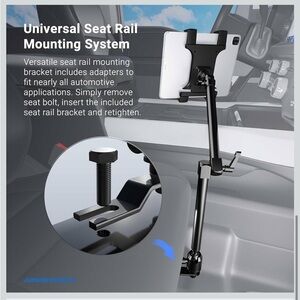 ARKON Mounts - Car Seat Rail Tablet Mount and Holder | Heavy-Duty for Car/Truck